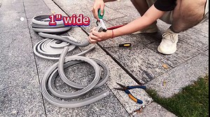 Flexible EPDM Rubber Strip (1'' Wide, 50 Ft Long) for Concrete Crack Repair Replacement - Weather Aging Resistance Upgrading Expansion Joint Filler