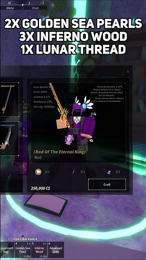 HOW TO CRAFT THE ROD OF THE ETERNAL KING.. #fisch