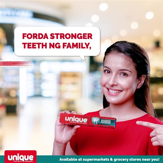 Dun ka na sa toothpaste that protects teeth from cavities while keeping breath fresh! Choose UNIQUE toothpaste Maximum Fluoride Protection! 💪 Bili na sa supermarkets and grocery stores near you! 🛒 | Unique Toothpaste