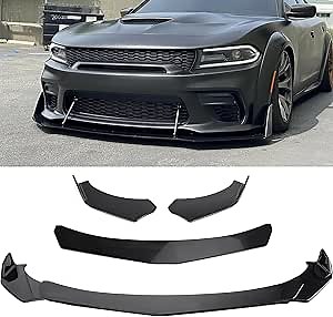 Front Bumper Lip Spoiler, Car Universal Adjustable Spoiler Splitter Diffuser Protector, Compatible with Honda Accord Civic Ford Chevy Honda BMW Toyota Hyundai Kona Volkswagen MK5 MK6 Mazda
