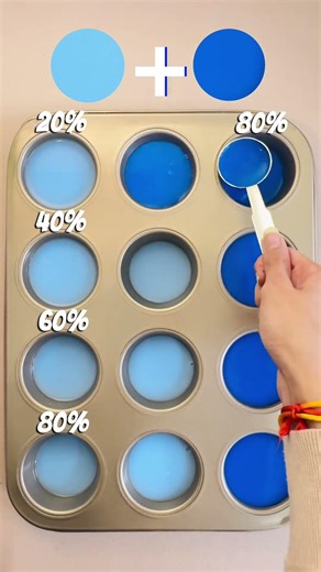 Mixing LIGHT BLUE + BLUE = Perfect Ocean Shades 😍💙 | Satisfying Color Mixing #shorts