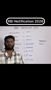 RBI Recruitment 2026 | 650 Assistant Vacancies | Apply Now Reserve Bank of India has released RBI Assistant Recruitment 2026 notification with 650 vacancies. Any degree graduates between 20 to 28 years are eligible to apply. Application starts from Feb 16 and the last date to apply is May 8. Prelims exam is scheduled on 11th April and Mains exam on 7th June. Don’t miss this golden opportunity to work with RBI. Start your preparation today and secure your banking career. RBI recruitment 2026, RBI