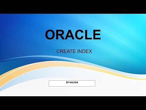 Oracle - How to Create Index