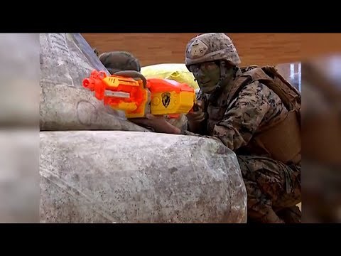 Marines Battle Children with Toys