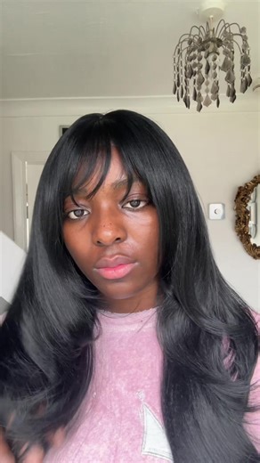 Can never go wrong with outre wigs 😩 obsessed #fyp #outrehair #wig #syntheticwig #bangs