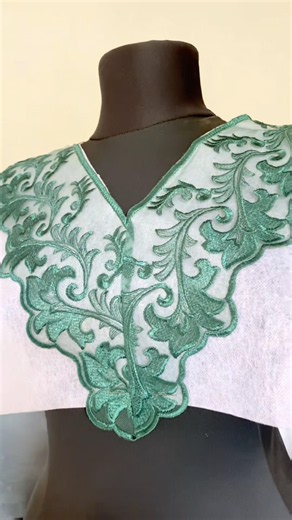 How to sew lace applique on V-neck perfectly | Sewing tutorial🪡🧵 #sewing #viral #usa #shorts