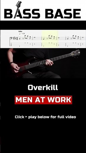Men At Work - Overkill - Bass cover with tabs