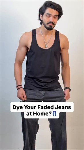Allen Choudhary on Instagram: "Dye Your faded Jeans at home?🏠👖 . . . . . DIY jeans dye, Dyeing faded jeans, Jeans color restoration, Old jeans new look, Jeans transformation, Revive old jeans, Fabric dye at home, Denim makeover, Jeans color fix, Home dyeing tutorial #reelsinstagram #reelkarofeelkaro #viralreels #reelitfeelit #fashion"