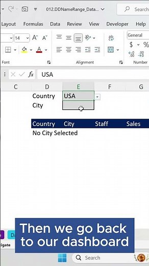 Drop down list based on Another cell Value or Selection #excel #learnexcel #exceltutorial #dropdown