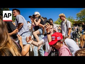 Video shows scene after Charlie Kirk was fatally shot at Utah event