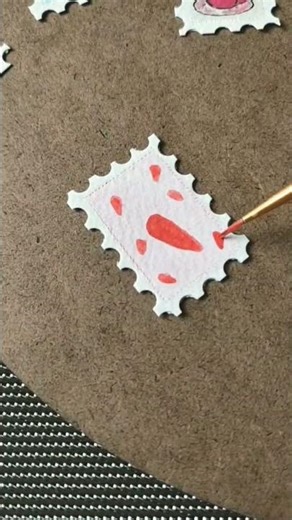 Cute DIY postal stamps 💌#art #stamps #painting #artandcraft #diy