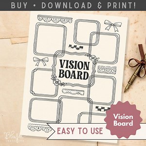 Vision Board Printable 2026 Vision Board Template Goal Setting Chart Inspiration Board for New Year Resolutions and Goals for Future Plans - Etsy