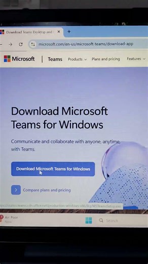 how to download microsoft teams #foryou #laptop #shortsfeed #computer #windows #heyyou #slowclap