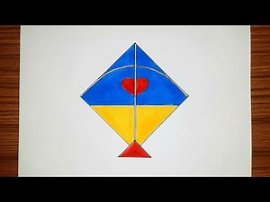 How to draw a kite step by step | kite drawing easy | ঘুড়ি আঁকা |