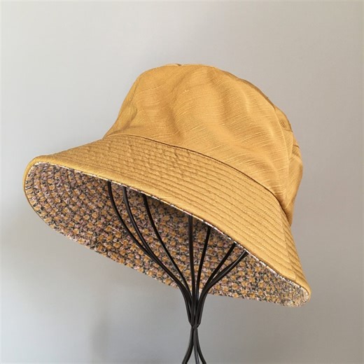 Chapeau CONSTANCE Doré Fleuri Reversible - Etsy