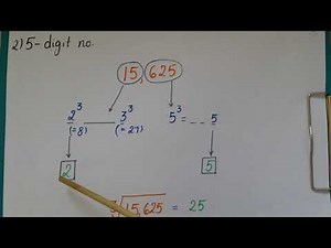 Maths trick-To find Cube root of 4,5,6, 7 digit numbers(1728,15625,110592,2048383)