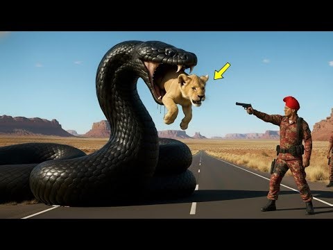 Heroic Team Saves Albino Lion Cub From Black-Scale Cobra’s Fang Ambush 🐍