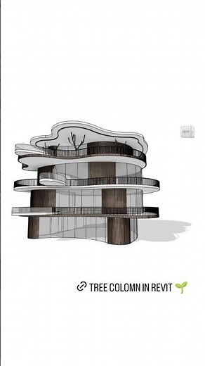 #Conceptual #Revit #architecture 🍃Conceptual Model in Revit. Tree Column Revit Family🌿 RQ_M8