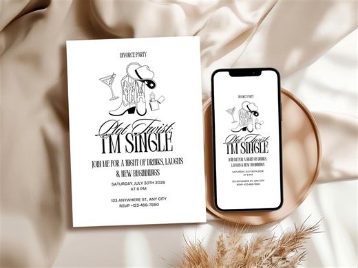 Divorce Party Invitation | Divorced I'm Single Party Invite | Editable Canva - Etsy