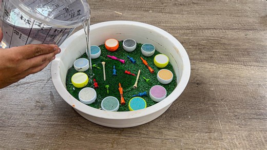 Turning golf balls and grass into a working clock!