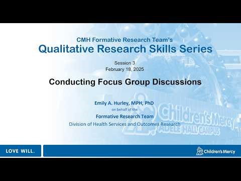session 3: Conducting focus group discussions
