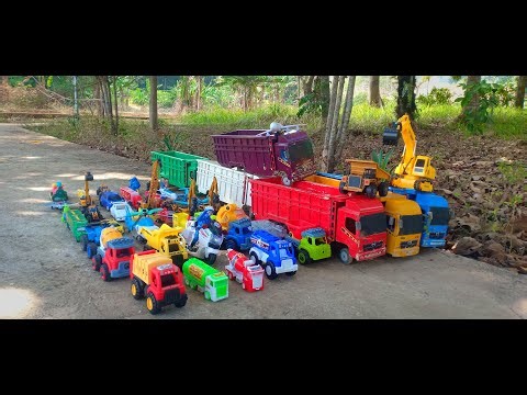 🚚🚒KEREN‼️Truk Tronton Panjang Bongkar Mobil Mobilan Balap, Truk Oleng, Mobil Molen, Excavator