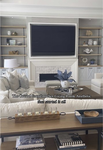 Coastal Grandmother Living Room Design Inspiration