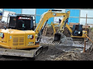 CAT 305E Mini Excavator Digging Footplate Foundation Construction