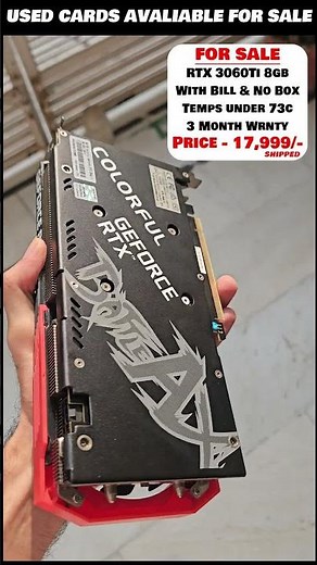 USED Colorful RTX 3060ti 8gb Graphics card for sale