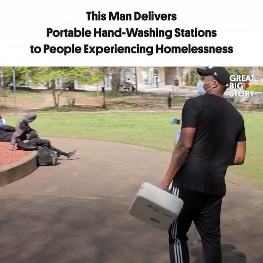 Terence Lester at Love Beyond Walls has been delivering portable sinks with soap and water around Atlanta for people experiencing homelessness. | Great Big Story