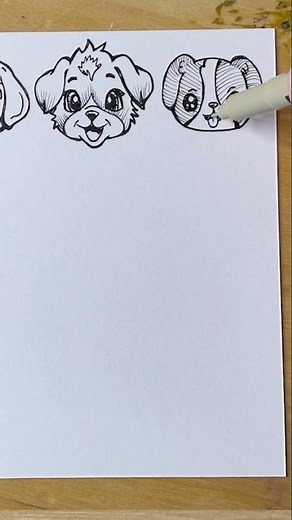 How to draw Anime Dogs Faces 2 #art #drawing #ink #dog #sketch #drawingtutorial #artist #cute