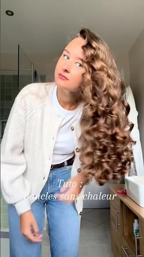La technique de boucles sans chaleur qui change tout 🪞✨ #bouclessanschaleur #haircare #boucles