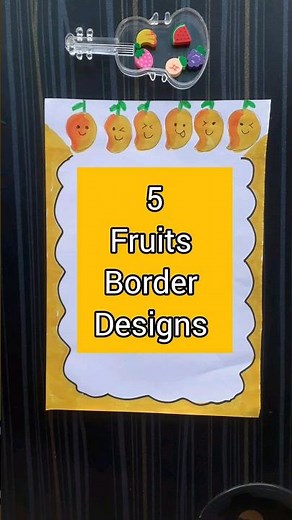 Fruits border designs for school projects and assignments #frontpage #shorts #stickersdiiiva #art