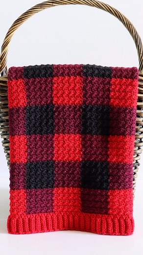 Daisy Farm Crafts | Red Buffalo Check Gingham Blanket is a free pattern on DaisyFarmCrafts.com menu heading “gingham” ❤️❤️❤️... | Instagram