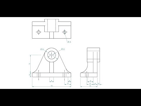 Drawing - Bracket Bearing - step by step how to - HSC Engineering Studies.