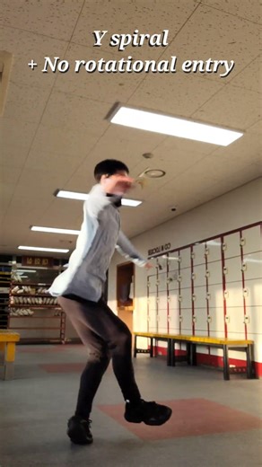 Double Axel with No-Rotational entry Straight from a Y-Spiral