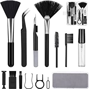 18 in 1 Electronic Cleaner Kit, Earbuds Laptop Computer Keyboard Cleaners Camera Earphone Clean Set, Tablet and Screen Dust Brush for MacBook PC Soft Sweep, Swipe Spray Bottle