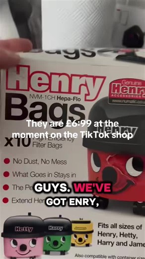 #he needs his Hoover bugs#fyp #Numatic Henry Hoover Bags - Pack of 10, 20, 30, 50 Hepa-Flo Dust Bags, Genuine & Compatible for Hetty, Harry & James Vacuum Cleaner, Cleaning