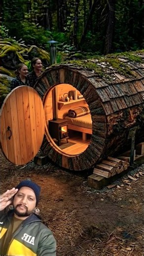 😲Girls Built a GIANT Log Cabin🌲#shorts #bushcraft #logcabin #timelapse #satisfying #foryou #ytshorts