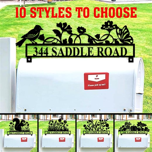 Personalized Mailbox Topper | Outdoor Decoration Floral Mailbox Number With 10 Styles - Etsy
