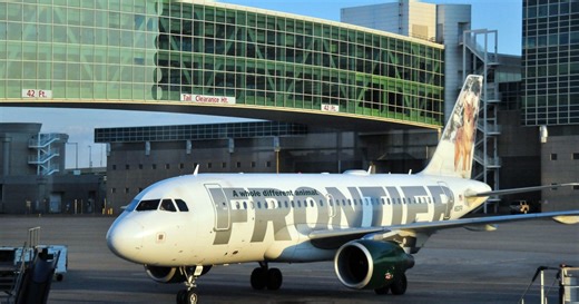 The walking bridge at Denver's airport is open for departing and arriving passengers