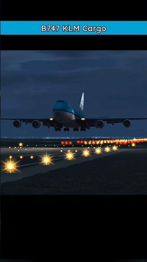 Boeing 747 KLM Cargo Night Landing | Spectacular Nighttime Aviation Footage #aviation #shorts