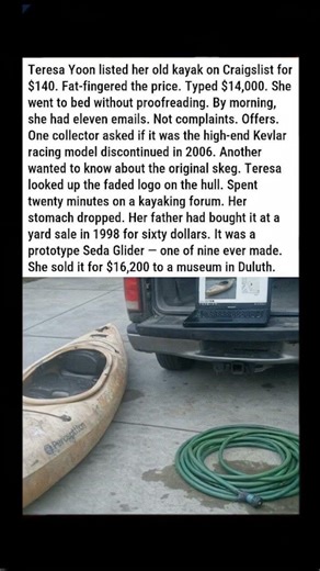 WOMAN'S CRAIGSLIST TYPO SELLS KAYAK FOR$14,000 INSTEAD OF $140