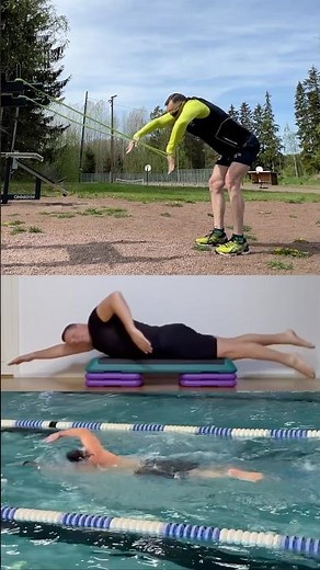 Freestyle | swimming training | dry land exercises | stroke imitation | swimming in a pool | swimmer