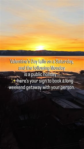 Valentine’s Day falls on a Saturday—and the following Monday is a public holiday! 💌 Here’s your sign to book a long weekend getaway with your person. More than just one night—think slow mornings, cozy stays, mountain views, and time that actually feels like time together. Whether it’s a romantic escape or a quiet reset, this is the kind of weekend you just book and enjoy. Hi, we’re Heather and Jesse, the creators behind Adventure Family Vlog, sharing real trips, cozy stays, and unforgettable ge