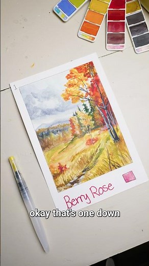 Day 1 of The Autumn Color Wheel Challenge 🍁 #30daychallenge #watercolor #painting #art #fypage