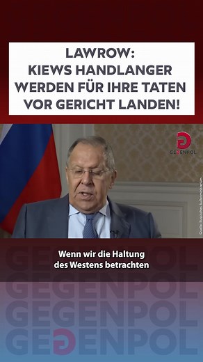 103K views · 2.9K reactions | Lawrow: Kiews Handlanger werden für ihre Taten vor Gericht landen! #Russland #Ukraine #Lavrov | Gegenpol | Facebook