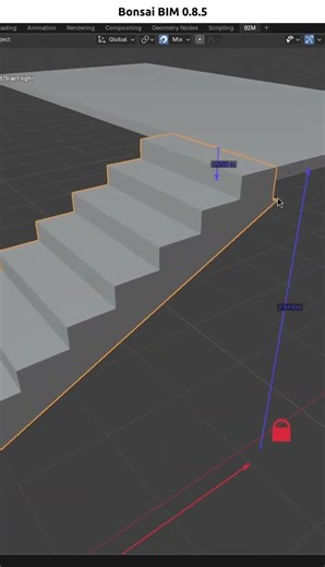 #BonsaiBIM stairs setup #bim #openbim #bonsaibim #nativeIFC
