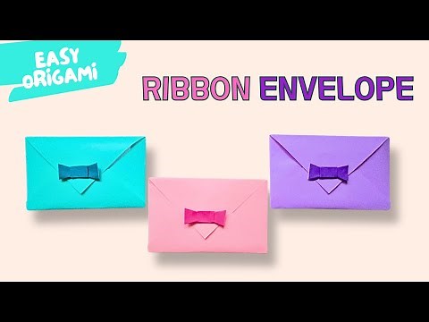 DIY Origami Envelope with Ribbon | Easy Paper Folding Tutorial