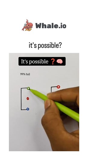 TrendTok Hub on Instagram: "The post showcases a viral puzzle video challenging viewers to draw three interlocking colored loops (green, red, blue) connecting corner dots on a square without lifting any pen, claiming a 99% failure rate, which has amassed over 3.9 million views and 300 replies in hours. Rooted in graph theory's Eulerian path concept, the puzzle is solvable by traversing edges in a specific sequence that ensures each vertex has even degree, turning an apparent impossibility into a